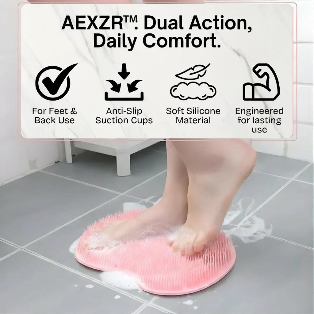 AEXZR® douchepad voor dubbel gebruik: peeling en massage